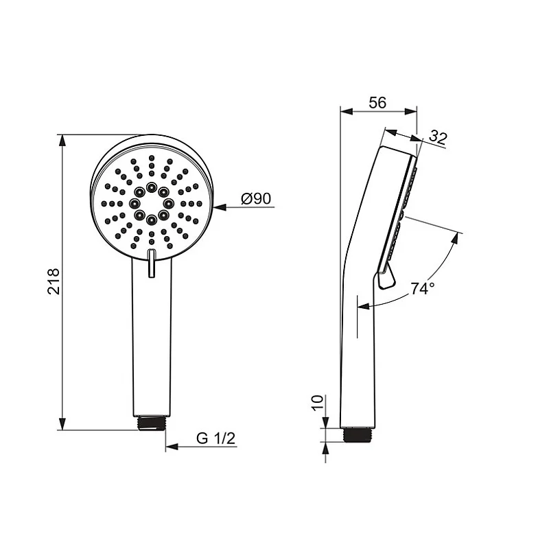 HEAD HANDHELD SHOWER 3 SPRAY ORAS LINEA