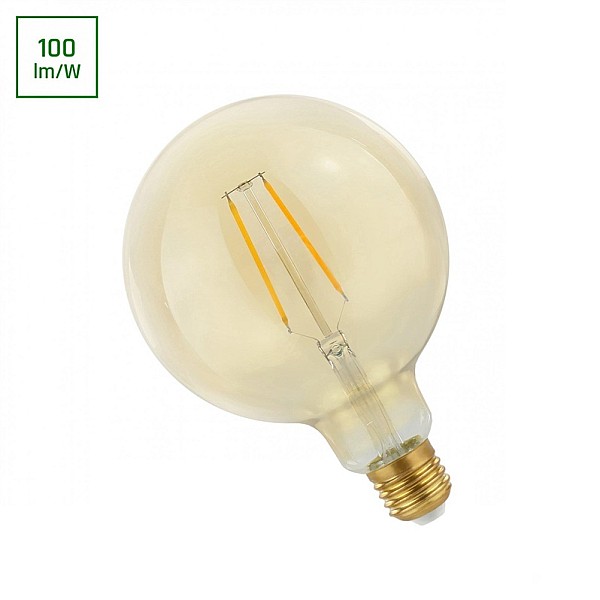 LEMPUTĖ LED G125 E27 4.9W 2400K 490LM AMB