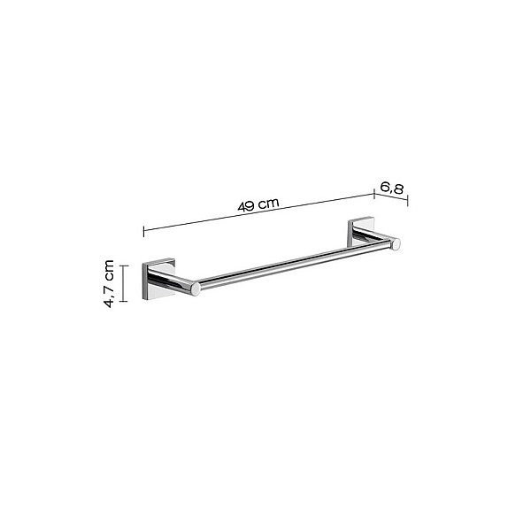 Dvieļu turētājs Domoletti Fuji. 491 mm x 69 mm x 47 mm