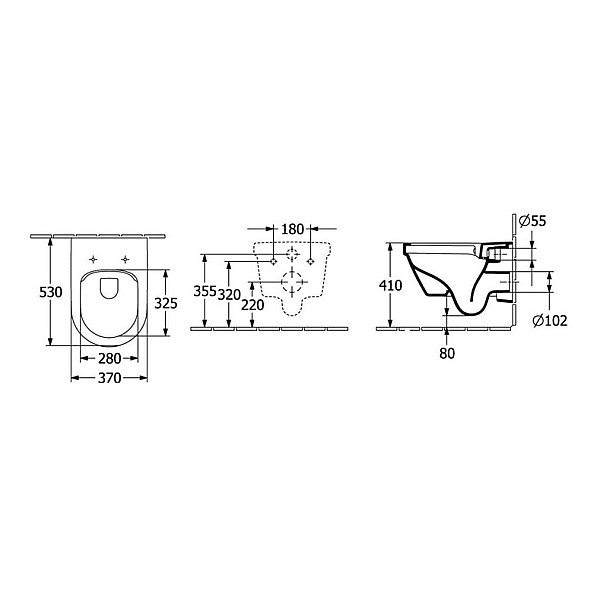 Pakabinamas unitazas. Villeroy & Boch 4675R001. 530x330mm