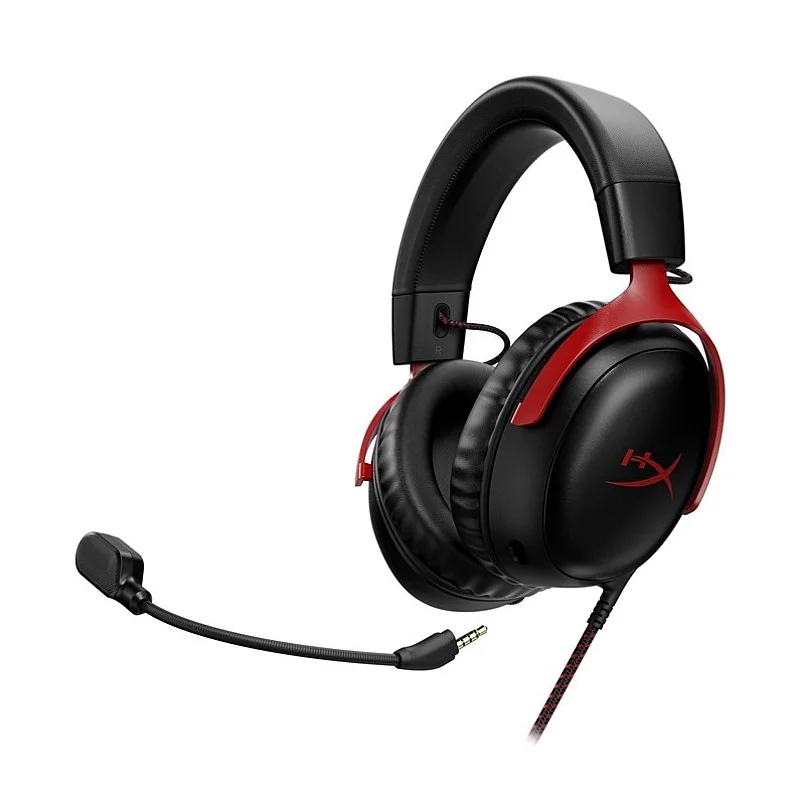 Vadu spēļu austiņas HyperX Cloud III. melna/sarkana Vadu spēļu austiņas HyperX Cloud III. melna/sarkana
