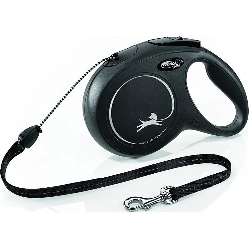 Automatinis pavadėlis Flexi New Classic Cord M. juodas 8m Automatinis pavadėlis Flexi New Classic Cord M. juodas 8m