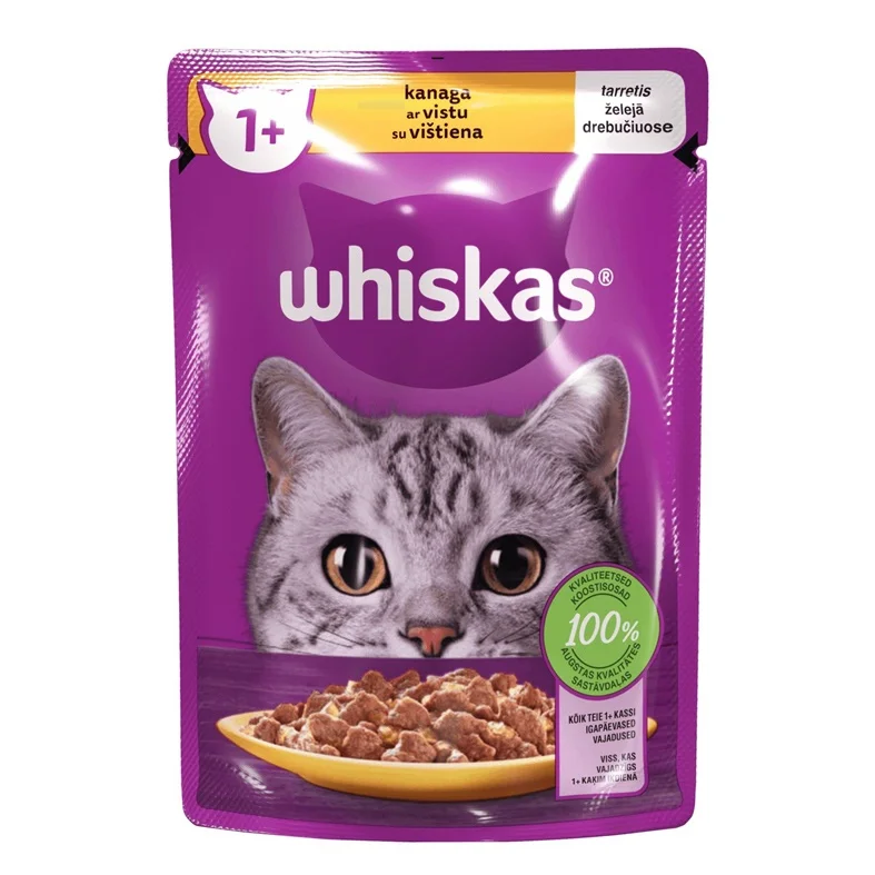 CAT FOOD CANN ADULT WHISK CHICKEN 85G