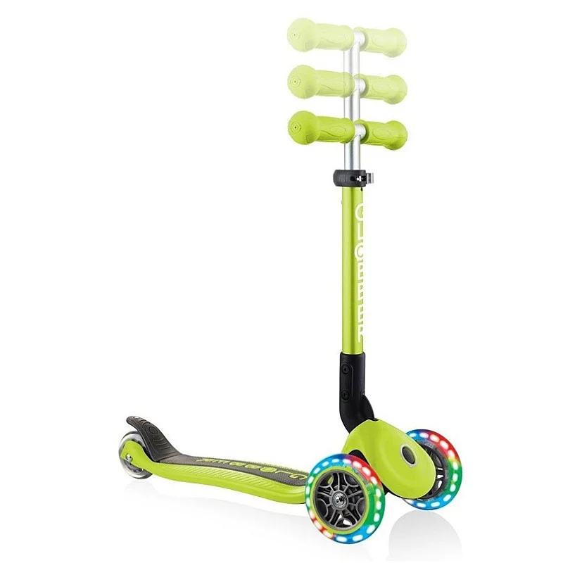 Bērnu skūteris Globber Junior Foldable Lights. zaļa Bērnu skūteris Globber Junior Foldable Lights. zaļa