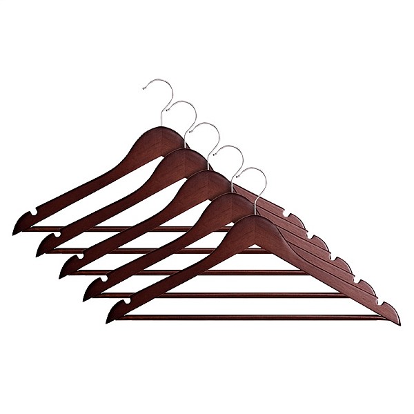 WOODEN HANGER LSN001-G DARK WOOD 5 PCS