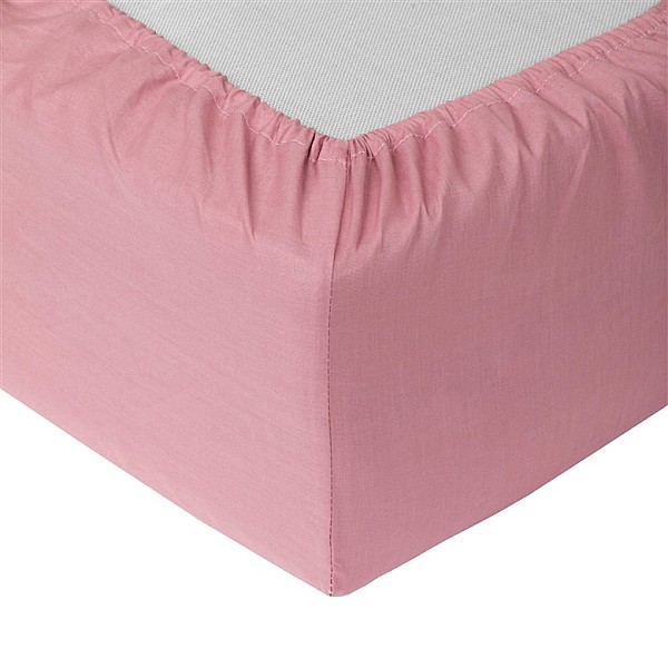 FITTED SHEET COTTON 160X200+25 PINK