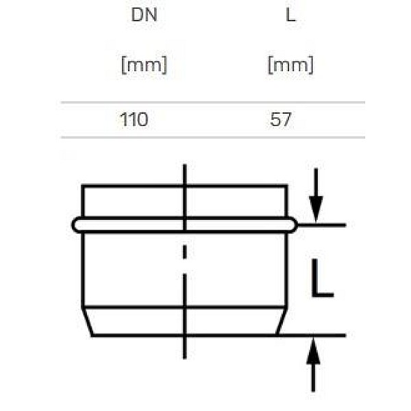 Nobeigums iekštelpu kanalizācijai Magnaplast Skolan. 110 mm