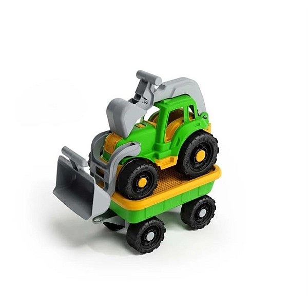 EARTHMOVING TRACTOR WITH TRAILER