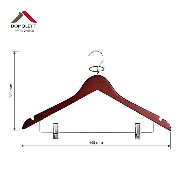 WOODEN HANGER LSN015-A DARK WOOD 2 PCS