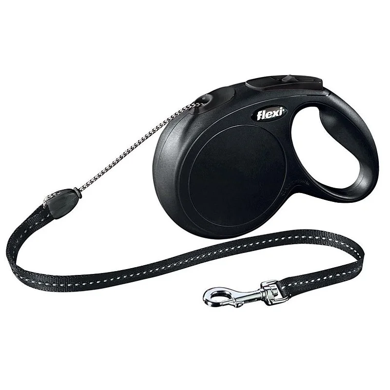 Automatinis pavadėlis Flexi New Classic Cord M. juodas 8m
