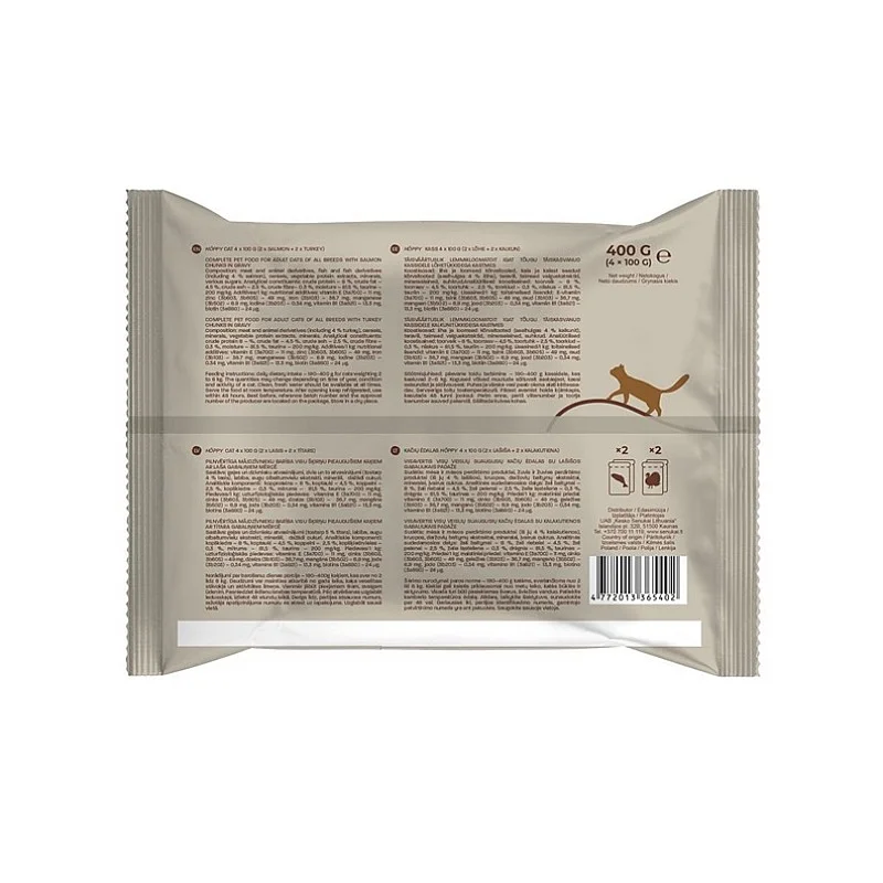 Šlapias kačių maistas Höppy. kalakutiena/lašiša. 0.4 kg