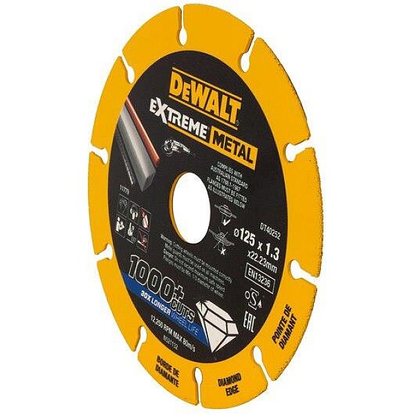 Deimantinis pjovimo diskas DeWalt 125 x 22.23 x 1.3 mm