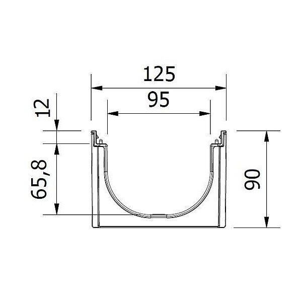 CHANNEL EASYLINE 1M H90 A15 PLAST GRAT