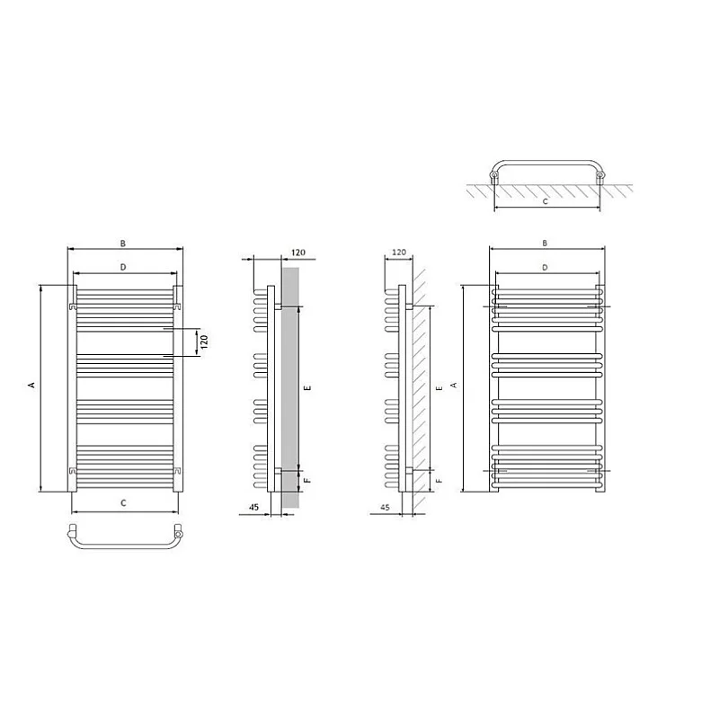 Elektriskais dvieļu žāvētājs Terma Anno. melna