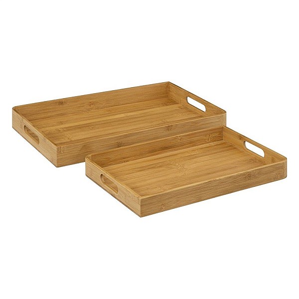 SET OF 2 TRAYS BAMBOO