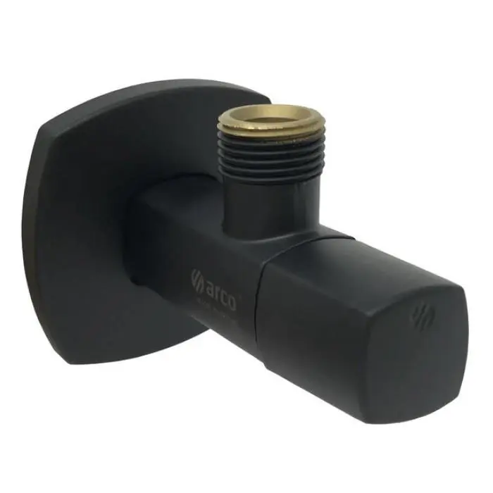 Kampinis ventilis A-80. juodas matinis 1/2"X1/2"