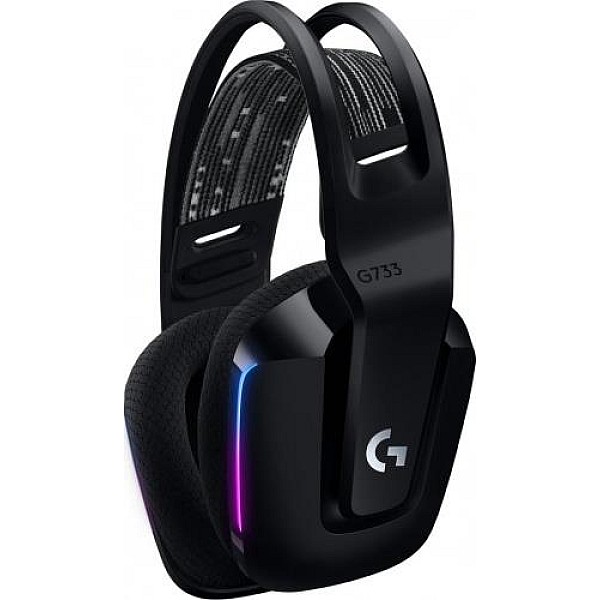 Belaidės ausinės Logitech G733. juoda