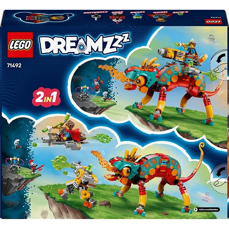 Konstruktorius LEGO® DREAMZzz Mateo's Fire Chameleon 71492 Konstruktorius LEGO® DREAMZzz Mateo's Fire Chameleon 71492