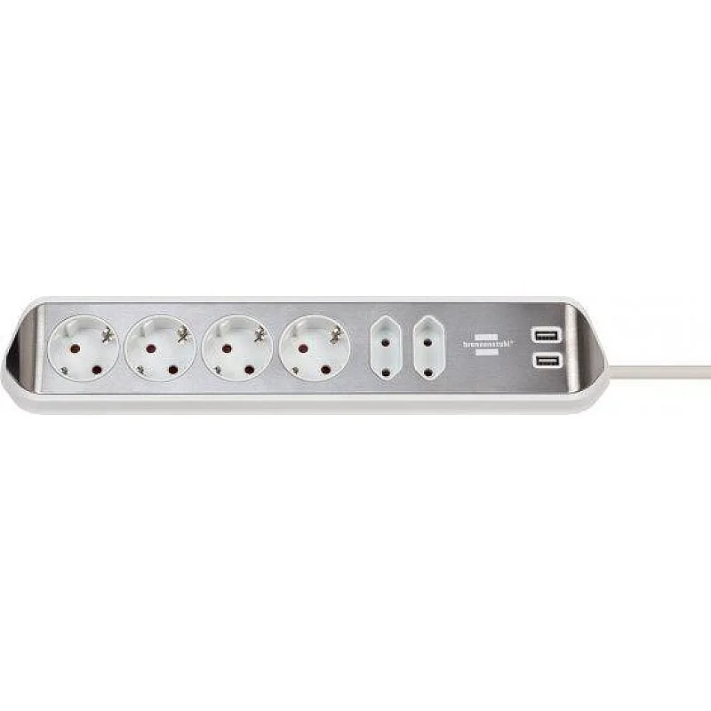 Buitinis ilgintuvas BRENNENSTUHL. 6 vietų. 2 USB. 2 m
