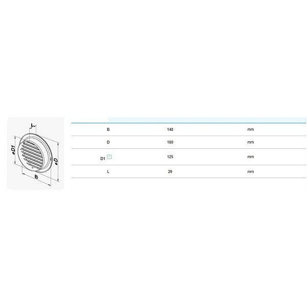 VENTILATION GRILLES MV 125 BVS