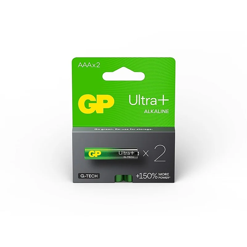Elementai GP ULTRA+ ALKALINE AAA/LR03. 1.5V. 2 vnt.