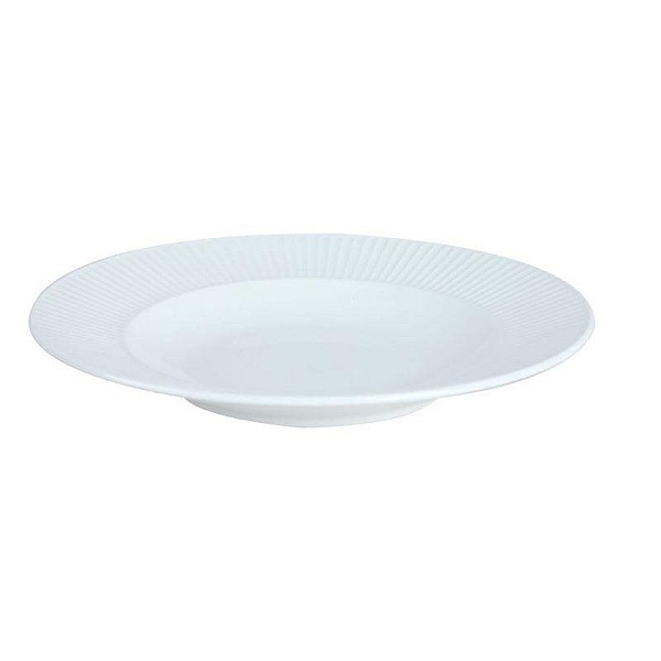 PLATE VERTICAL LINES WHITE 22CM