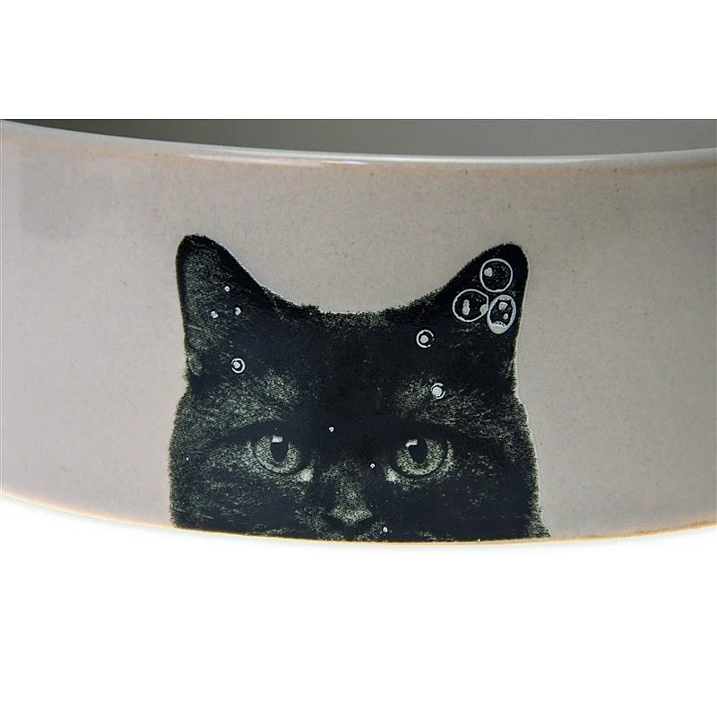 CERAMIC CAT BOWL KARLIE 250ML CREAM CERAMIC CAT BOWL KARLIE 250ML CREAM
