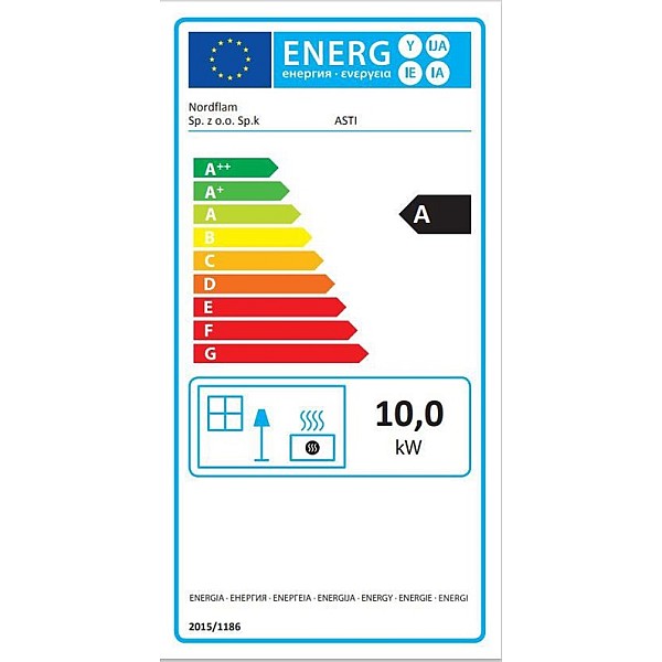 Cietā kurināmā krāsns NORDFLAM Asti Eko. 10 kW