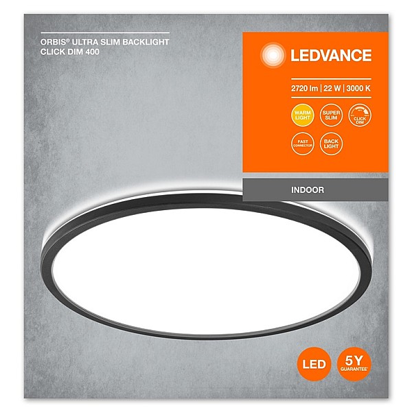 Lampa plafons Ledvance ORBIS ULTRA SLIM CLICKDIM. 22 W