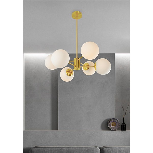 PENDANT LIGHT RAILE 6XE27 GOLD