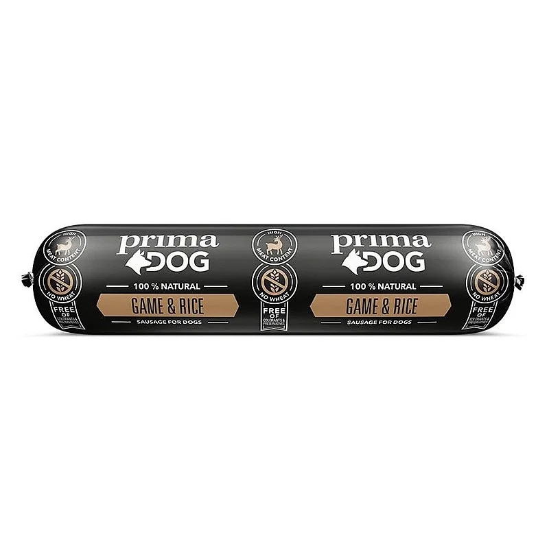 PRIMADOG GAME-RICE SAUSAGE 800 G