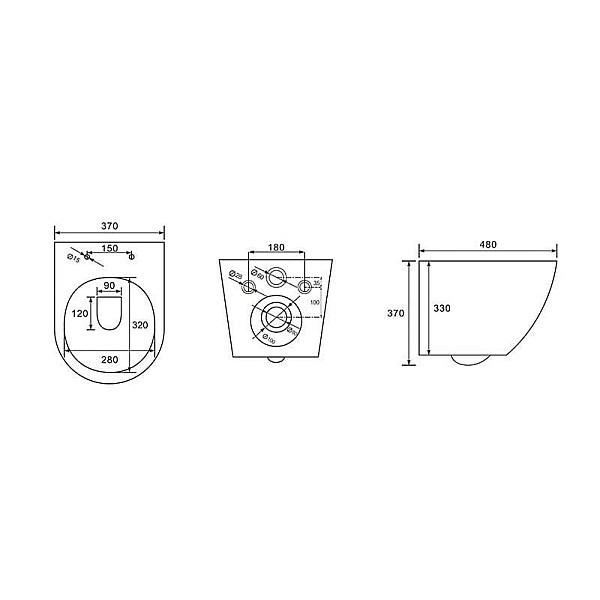 WALL HUNG DOMOLETTI ME525-MB RIMLESS BL