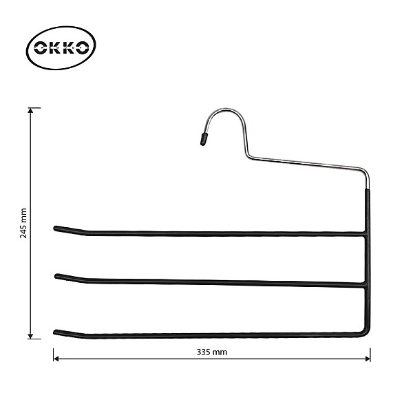 PVC DIPPED PANT HANGER LS16BTF BLACK