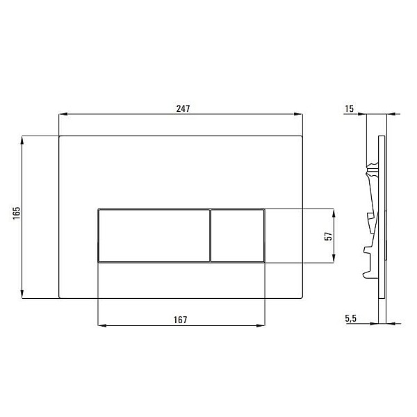 CONTROL BUTTON SLIM WC BIANCO MODEL 1