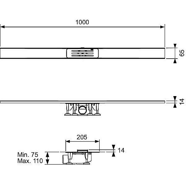 CHANNEL SHOWER TECELINEO 1 M 15301100