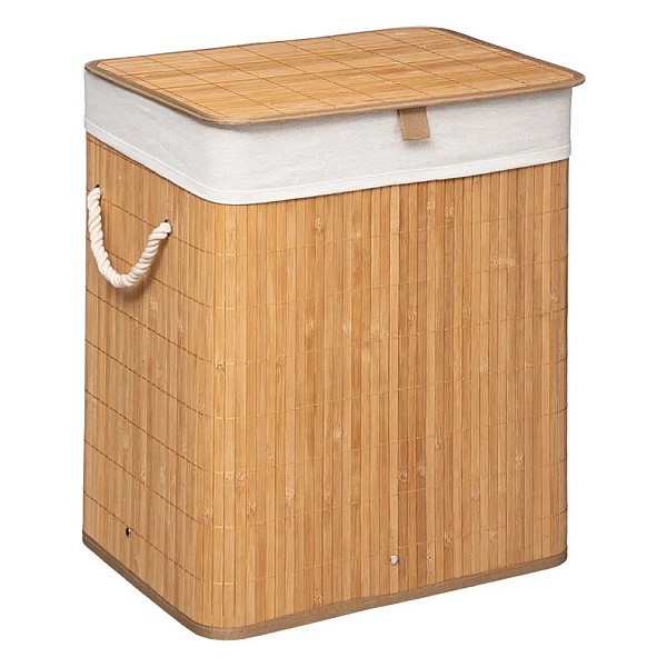 60L RECT BAMBOO LAUNDRY BASKET