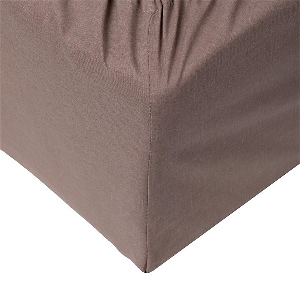 FITTED SHEET POLYCOTTON 140X200+25 TAUPE