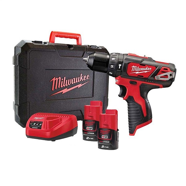 Bezvada trieciengriezējs Milwaukee M12 BPD-202C. 12 V. 2x2Ah