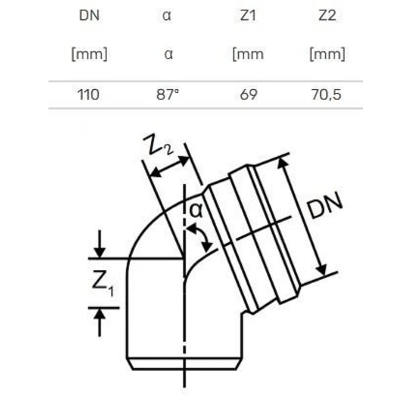 ELBOW INTERNAL D110X87 PP SKOLAN