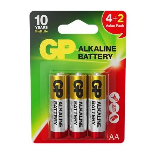 Elementai GP ALKALINE AA/LR06. 4+2vnt.