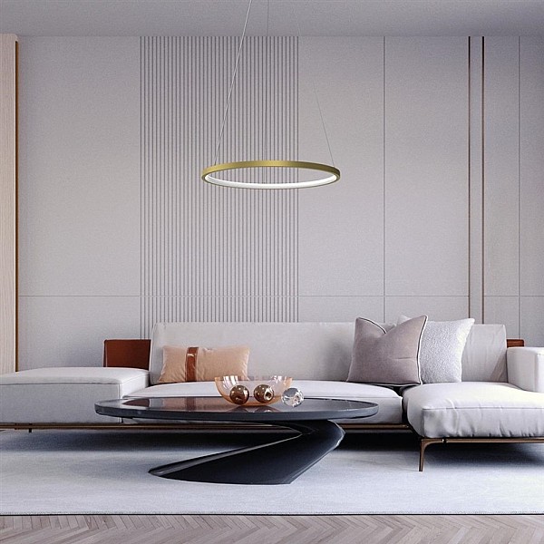 PENDANT LED LIGHT RONDAY 50CM 27W GOLD