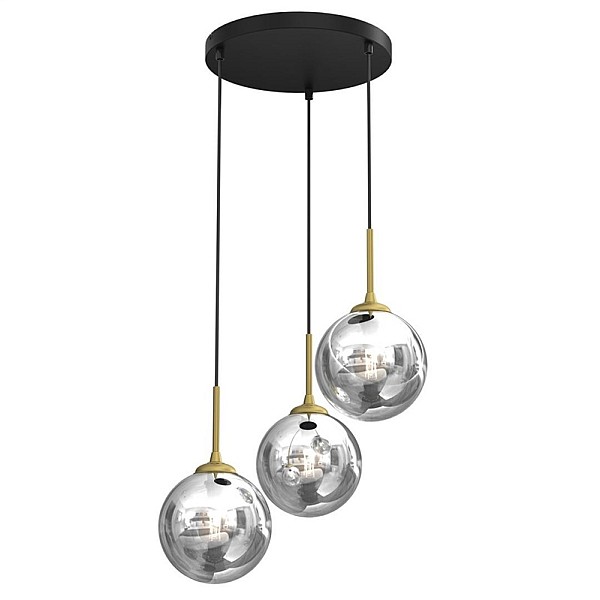 PENDANT LIGHT BURSA 3XE14 ROUND BL/GOLD