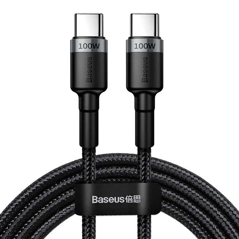 Vads BASEUS USB Type C M. USB Type C M. 2m. melns Vads BASEUS USB Type C M. USB Type C M. 2m. melns
