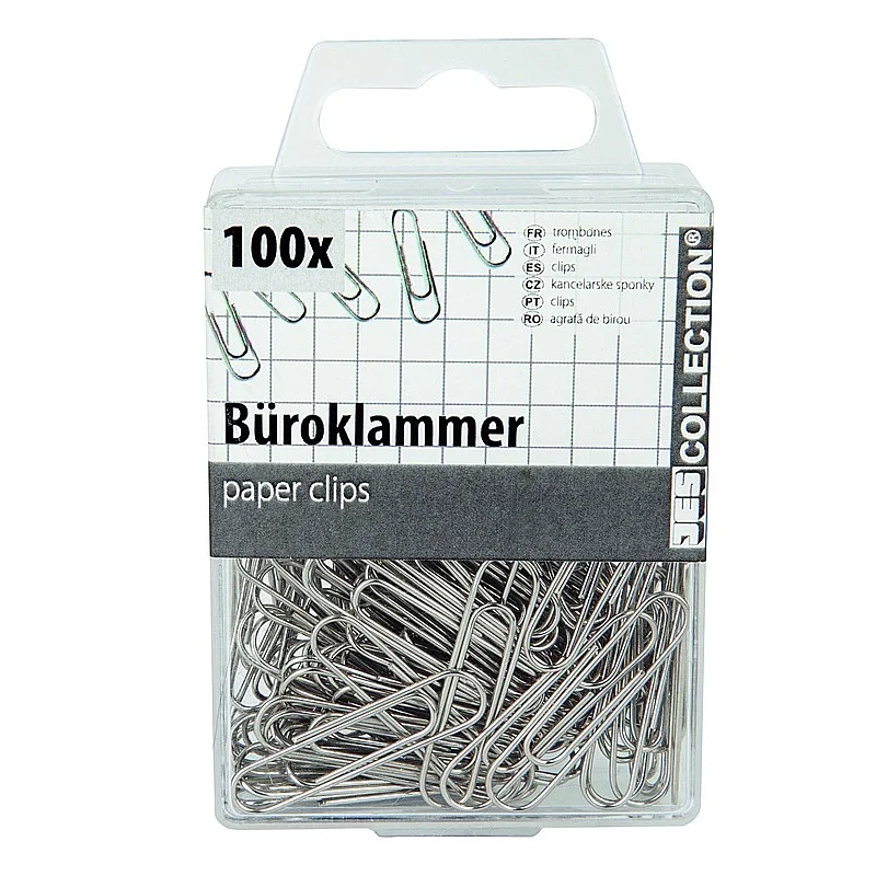 100PCK PAPERCLIPS 32MM METAL SILVER COLO