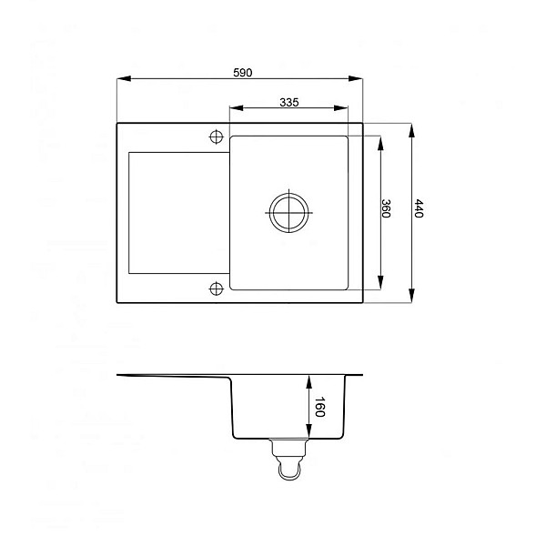 SINK WITH MIXER ALVEUS NELL BL+CHR