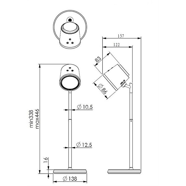 TABLE LAMP LED FLASHLIGHT BL-1005 BLACK