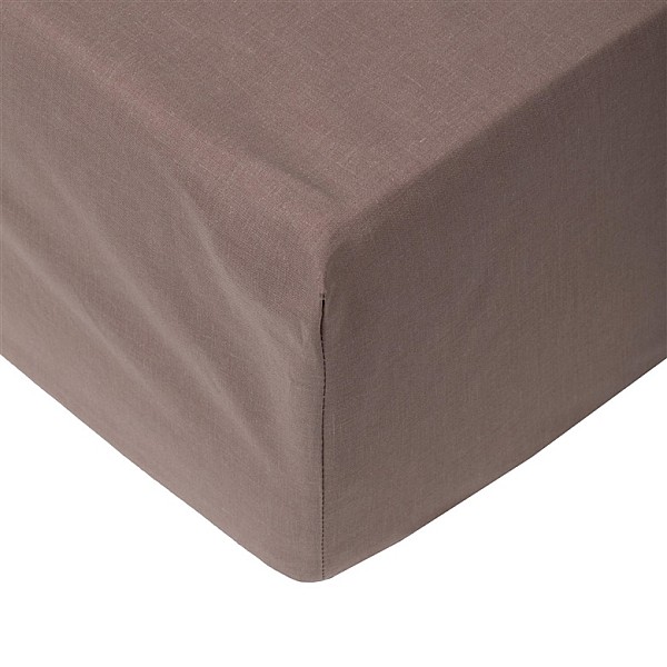 FITTED SHEET POLYCOTTON 90X200+25 TAUPE