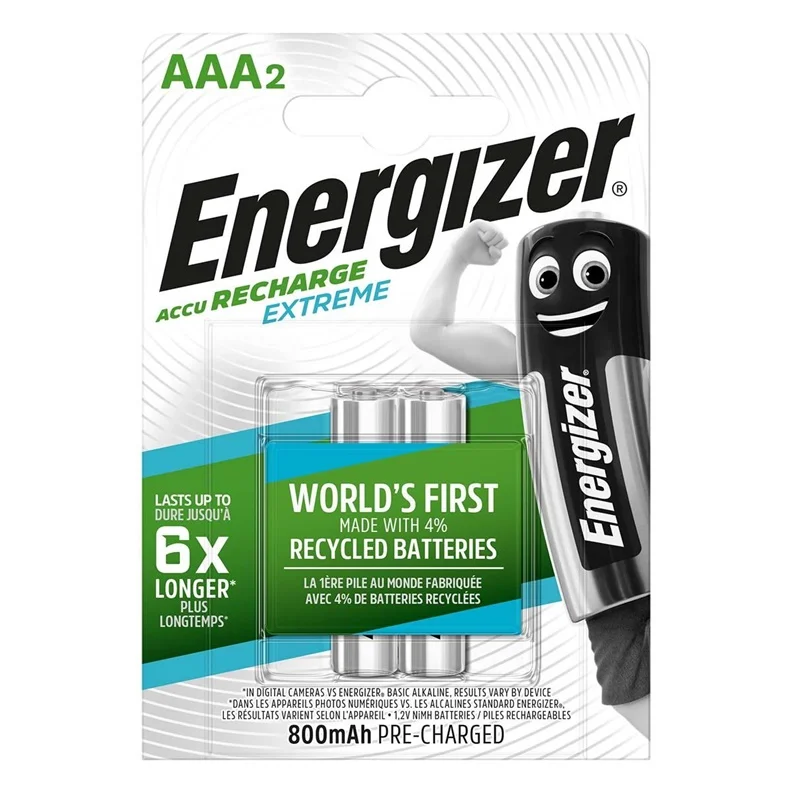 Įkraunami elementai ENERGIZER AAA. 800 mAh. 2 vnt.