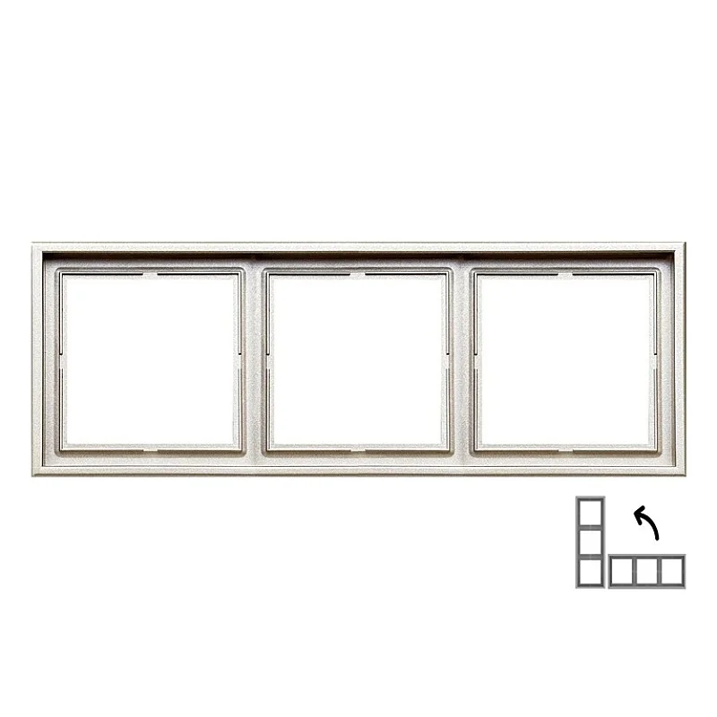 Trivietis rėmelis LIREGUS MODERN. šampano spalvos