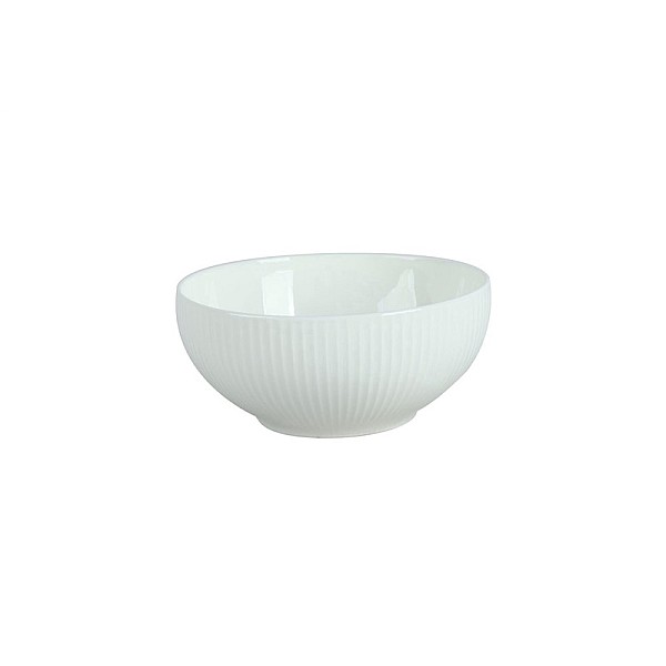 BOWL VERTICAL LINES WHITE 15CM